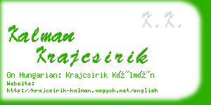 kalman krajcsirik business card